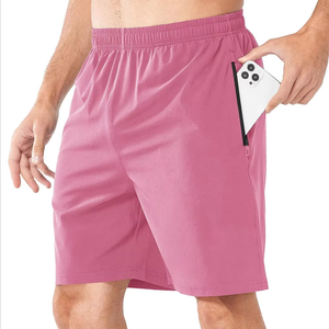 Shorts Bermuda pour Homme Rose Respirant Séchage Rapide Taille Mi-Haute avec Cordon de Serrage et Poche Zippée – Tenue Décontractée et Sportive - Product Image 1
