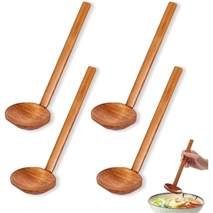 Cuillère en bois massif faite à la main, durable, à long manche, adaptée aux ustensiles de cuisine antiadhésifs, pour la cuisine - Product Image 4