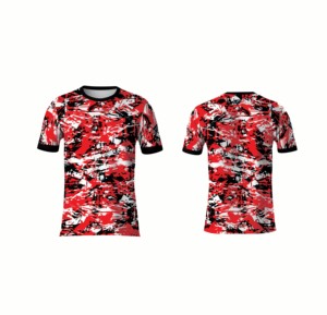 เสื้อยืดกีฬาแห้งเร็ว 180 กรัม พิมพ์ลายซับลิเมชั่นดีไซน์สายฟ้าตามสั่ง ผลิตจากโพลีเอสเตอร์ 100% - Product Image 3
