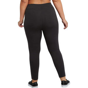Leggings noirs taille haute longueur intégrale sans couture en tricot extensible pour le yoga et l'entraînement – Style basique uni pour femme toutes saisons - Product Image 4
