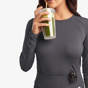 Services OEM – Nouveaux hauts ajustés pour femmes sous les blouses médicales, doux et confortables, à manches longues, pour infirmières - Product Image 4