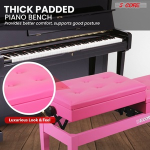 5 Core Duet Piano <b>Bench</b> 3.5 Inch Padded <b>Cushioned</b> Stool Wooden Heavy Duty Musician Chair w Storage - Product Image 5