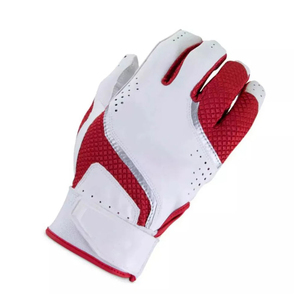<b>Top</b> Trendy White <b>Red</b> <b>Leather</b> Batting Gloves Breathable Hook And Loop Closure Unisex Adult Training Gloves Breathable - Product Image 4
