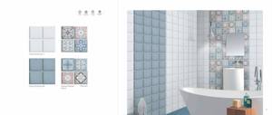 Carreaux muraux décoratifs en céramique à motif vintage 300x300, pose aléatoire, pour salle de bain et cuisine - Product Image 3