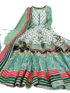 Garara Suit Anarkali <b>Kurta</b> / Kurti Dress <b>Women</b> Wedding Party Pakistani Cotton Moisture Wicking Sun Protection Knee-Length - Product Image 2