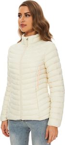 Custom Women's Lightweight <b>Packable</b> Hooded Winter Quilted Puffer <b>Jacket</b> with Detachable Hat & Sleeves Water Resistant - Product Image 3