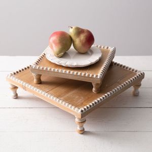 Wood Display Pedestal Platform Handmade Modern Polished <b>Table</b> <b>Riser</b> Decorative Cake Stand Counter Presentation Base Kitchen - Product Image 4