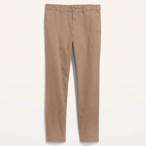 กางเกงชิโน่ทรงเข้ารูปผ้าฝ้ายทวิลล์น้ำหนักเบาสำหรับผู้ชายสไตล์วินเทจลำลองเอวสูงยืดหยุ่นได้ดีสีน้ำตาลมีกระเป๋า - Product Image 3