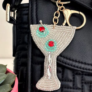 Porte-clés brodés et accessoires de sac en perles de rocaille, breloques de sac brodées à la main en perles de rocaille avec motifs festifs - Product Image 5