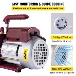 Pompa per vuoto rotativa a palette monostadio 4.5CFM 1/3HP 5PA Ultimate per sistemi HVAC di condizionamento e refrigerazione - Product Image 5