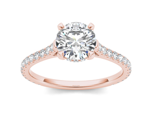 Anillo Solitario Aries Jewel con Diamante Cultivado en Laboratorio de 1 Quilate, Oro Sólido de 14K, Corte Brillante Redondo, para Uso Diario, Boda, Estilo Clásico - Product Image 6
