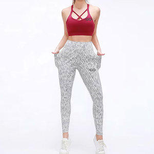 High Quality 2pcs Yoga Set Custom Design Spandex <b>Polyester</b> <b>Leggings</b> Bra Elastic Waist Closure Breathable Eco-Friendly - Product Image 2