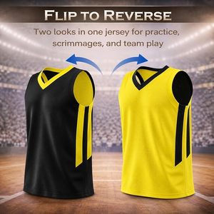 Reversible Basketball Jersey for Men – Lightweight Breathable Mesh Scrimmage <b>Athletic</b> Practice Sports Jersey - Product Image 2