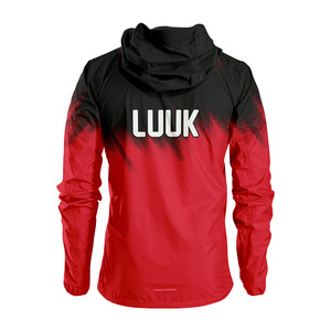 Men's Hooded Windbreaker <b>Jacket</b> Red Black White Sublimation Printed Waterproof Sporty Zipper Closure Spring Wear Windbreakers - Product Image 5