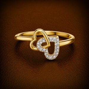 Bague Cœur Entrelacé en Diamant de Laboratoire Rond Brillant DEF VVS, Or Massif 14K 18K, Bijoux Fins, Cadeau d'Anniversaire, Vente en Gros - Product Image 1