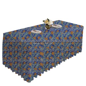 Best Quality Rectangle <b>Table</b> <b>Cover</b> Cotton Hand Block Printed Manufacture Floral <b>Cover</b> For Restaurant Kitchen Dining - Product Image 5