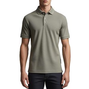 Polo classique pour homme en tissu tricoté doux avec patte de boutonnage – Haut décontracté élégant pour affaires et activités de plein air – Vente en gros - Product Image 1
