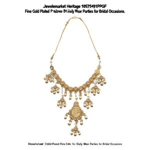 ชุดสร้อยคอ Jewelemarket Heritage 10575491PGR ชุบทองอย่างดี ประดับด้วยหิน Pota และมุก เหมาะสำหรับสวมใส่ในชีวิตประจำวัน งานปาร์ตี้ และงานแต่งงาน - Product Image 2