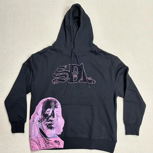 Sudadera con Capucha Oversize de Algodón 100% para Hombre, Estilo Urbano de Alta Calidad con Pedrería y Estampado Serigrafiado, Efecto Desgastado por el Sol, Modelo SDL - Product Image 5