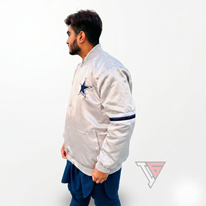 Chaquetas Personalizadas OEM para Hombre, Chaqueta Bomber de Satén de Las Vegas para Invierno, Ropa Deportiva para Equipos Masculinos - Product Image 3