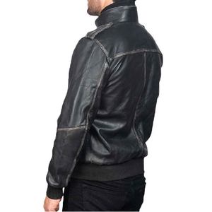 Chaqueta de Cuero para Hombre, Piel de Oveja Auténtica, Cierre de Cremallera, Cuello Alto, Puños de Punto Acanalado, Dos Bolsillos Interiores y Cuatro Exteriores, 2026 - Product Image 4