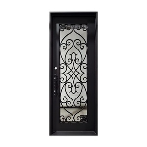 Royal Luxury Rust-resistant Wrought Iron Entrance Door Decorative Glass Inserts Easy Assembly for Outdoor Use Modern Design - Product Image 2