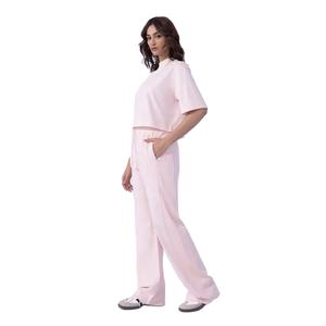 Camisetas cortas informales OEM para mujer, diseño personalizado, camiseta de calidad superior con cuello simulado en blanco, Camiseta holgada de manga corta de algodón suave - Product Image 3