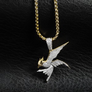 Pendentif Aigle en Argent 925 Personnalisé Style Urbain avec Diamants Moissanite, Vente en Gros - Product Image 5