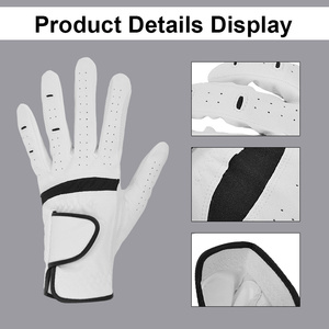 Guante de Golf Blanco con Logotipo Personalizado, Transpirable, Antideslizante, con Agarre de Gamuza de PU Perforada, para Entrenamiento Deportivo - Product Image 2