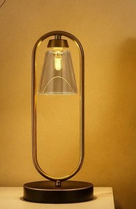 Introduce European Charm Your Space This Minimalist Mushroom <b>Corded</b> Metal Table Lamp Featuring Fabric Cone Shade Eye Caring - Product Image 6