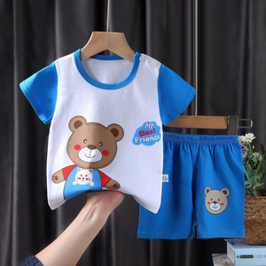 Vêtements pour enfants en gros pour l'été, t-shirt à manches courtes pour bébé, ensemble de vêtements pour garçons, printemps, 100% coton - Product Image 5
