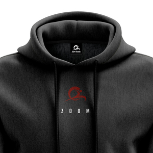 Sweat-shirt à capuche en polaire tricoté noir pour homme avec logo imprimé sur le devant, coupe classique, décontracté, écologique et coupe-vent - Product Image 3