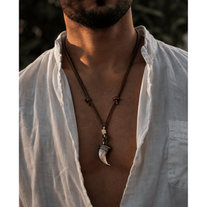 Vintage Alloy Claw Pendant <b>Necklace</b> for Men & <b>Boys</b> with Adjustable Pure Leather Cord - Product Image 1