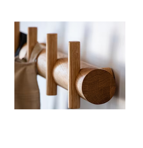 <b>Wall</b> Mounted Wood Coat Hook Easy Install Behind Doors Coat Rack Round Hooks Minimalist Clothing Organizer Hook Hanger - Product Image 1