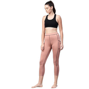 Leggings taille haute avec poche latérale pour téléphone, contrôle du ventre, tissu doux sans couture, pour entraînement, course à pied, yoga - Product Image 4