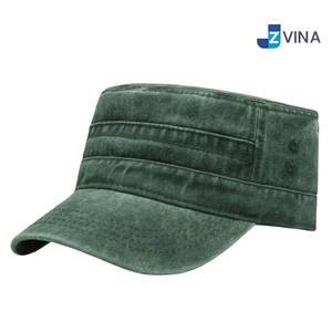 Custom Logo Cotton <b>Flat</b> Top Cap Unisex Casual Spring Summer Breathable <b>Hat</b> - Product Image 4