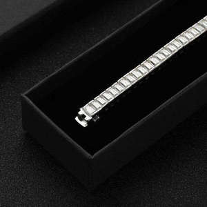 Bracelet tennis unisexe en or avec diamants de laboratoire taille baguette, bijoux fins classiques pour mariage, vente en gros, haute qualité - Product Image 4