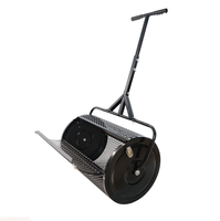 Rouleau de pelouse à pousser avec tambour en treillis métallique, manche long, durable, portable, pour le nivellement du jardin, la distribution de compost et de tourbe ODGGAD017