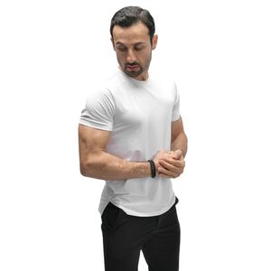 T-shirt blanc personnalisé pour homme, col rond, manches courtes, vêtements de sport décontractés, coupe classique, fournisseur de vêtements en gros OEM, 100% coton - Product Image 2