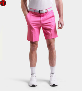 Shorts de golf roses pour hommes, séchage rapide, extensibles, décontractés, avec ceinture, pour les sports de plein air - Product Image 1