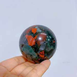 Esfera de piedra de sangre africana natural pulida, bola de cristal para sanación, esfera de heliotropo roja y verde para meditación - Product Image 4
