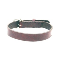 Collier de dressage pour chien de style luxe haut de gamme, en cuir véritable épais et souple, personnalisable, fabriqué en Inde, motif uni, boucle en dentelle