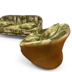 Modern Retro Three Seat Upholstered <b>Sofa</b> <b>Set</b> with Matching Armchairs for Apartment Living Room Hotel Lounge Furniture - Product Image 3