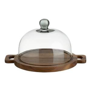 Cloche en verre transparent avec base en bois et poignée en corde pour la décoration de la maison de luxe, la décoration de table pour les dîners et banquets, les gâteaux et les bonbons. - Product Image 5