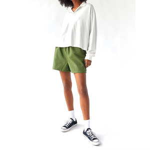 Shorts de Mujer de Cintura Alta, Alta Calidad, OEM, Talla Grande, Lavado Intenso, Efecto Desgastado por el Sol, Estilo Urbano, Vintage, Lavado Ácido - Product Image 3