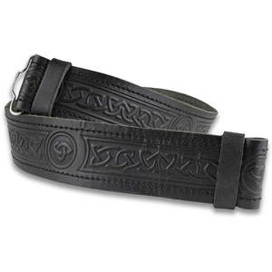 Cinturón Escocés para Kilt, Diseño Clán Highland Negro, Cuero Genuino con Patrón Celta Grabado, Accesorio Ajustable para Vestir, 2026 - Product Image 1