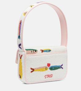 White Beaded Shoulder <b>Bag</b> Colorful Fish Pattern Glass Seed Beads Purse Ladies Summer Beach <b>Clutch</b> Novelty Sardine Handbag Totes - Product Image 3