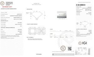 Diamant de laboratoire certifié IGI, clarté VS, bleu vif fantaisie, 4,5 carats, taille Asscher, prix B2B - Product Image 2