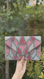Beaded Mini <b>Bag</b> | Aesthetic Handmade Purse Ethnic Beaded <b>Potli</b> <b>Bag</b> | Wedding & Festive Clutch - Product Image 2