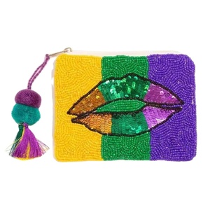Monedero artesanal para mujer con cuentas coloridas y un estilo elegante de diseñador, moderno y práctico. - Product Image 1